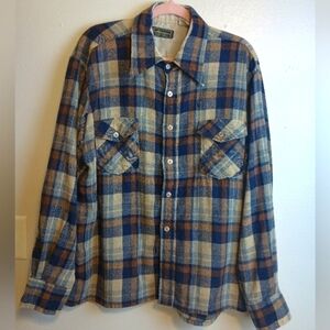 Atkinson Men’s Wool Blend Flannel Shacket Top Vintage Size XL